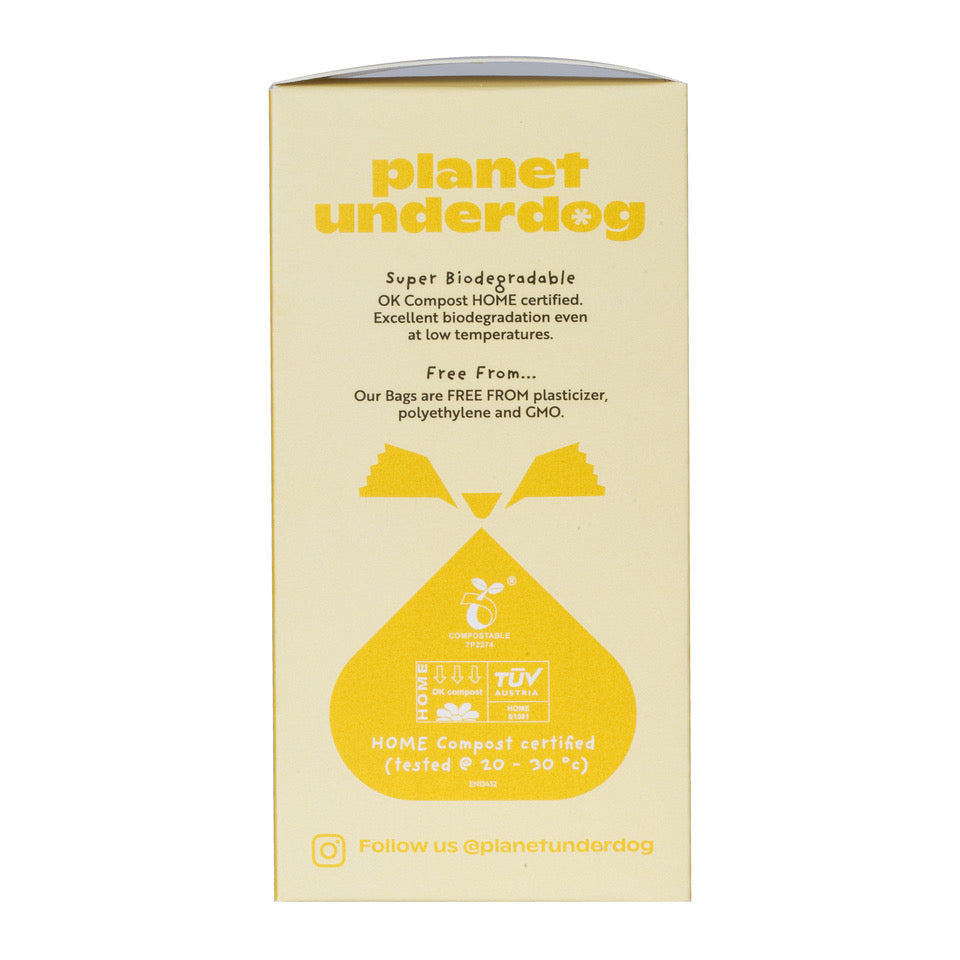 120 Planet Underdog Compostable Dog Poop Bags - Yellow Box